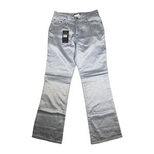 PLATINI‎ Jeans Womens Size 29 Blue All Over Logo Pattern Flared Pants